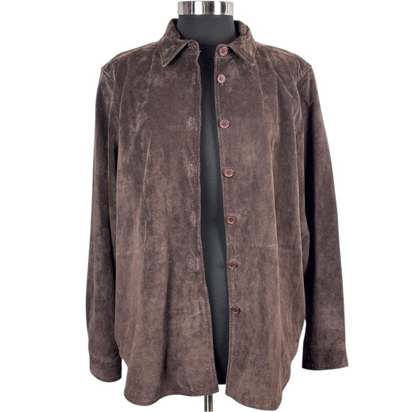BAGATELLE OVERSIZED BOYFRIEND SUEDE LEATHER SHIRT JACKET BUTTON DOWN SHACKET - Picture 4 of 13